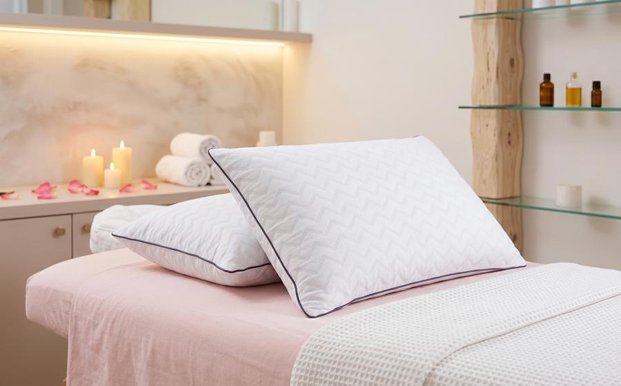 MOLCLCUY Hotel Collection Pillows in a cozy bedroom